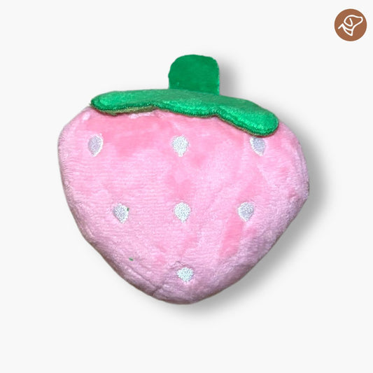 Pink Strawberry Squeaky Toy